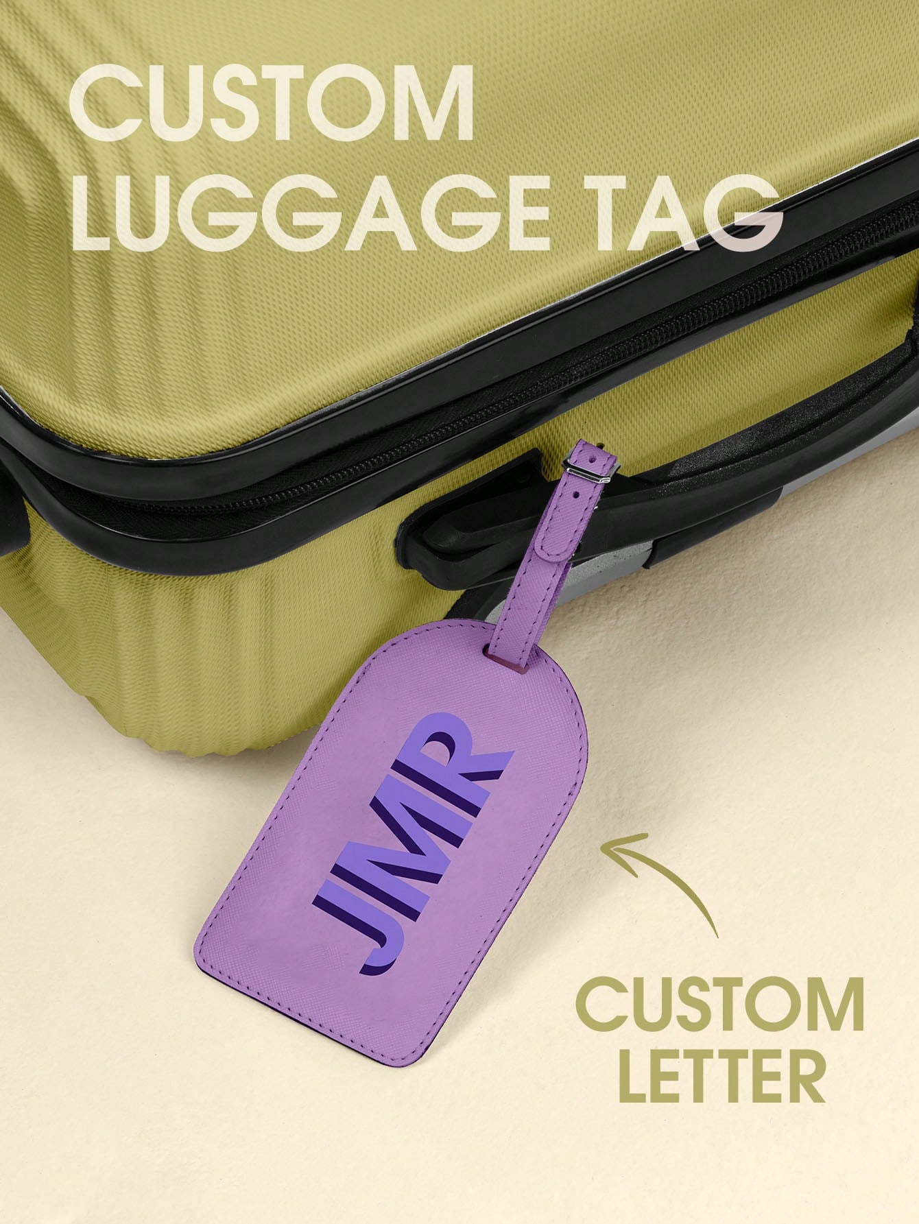 Travel Luggage Set - Персонализированная багажная бирка с инициалами, кожаная