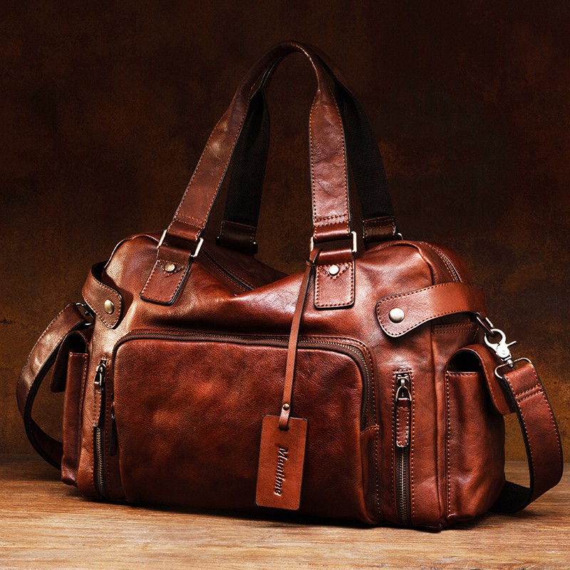 Travel Luggage Set - Винтажная мужская сумка из ласти кожи