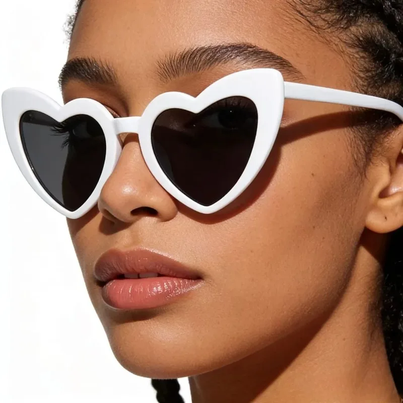 Sunglasses Uv400 - Солнцезащитные очки в форме белого сердца,