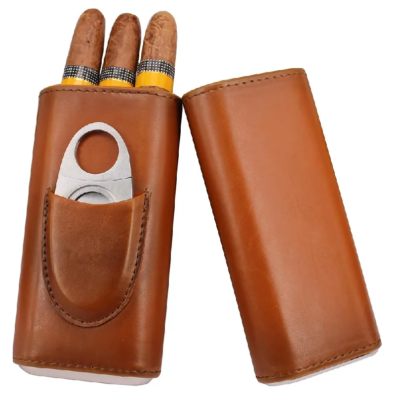 Кожаный чехол на три пальца с  – обзор и цена Premium Cigar Case