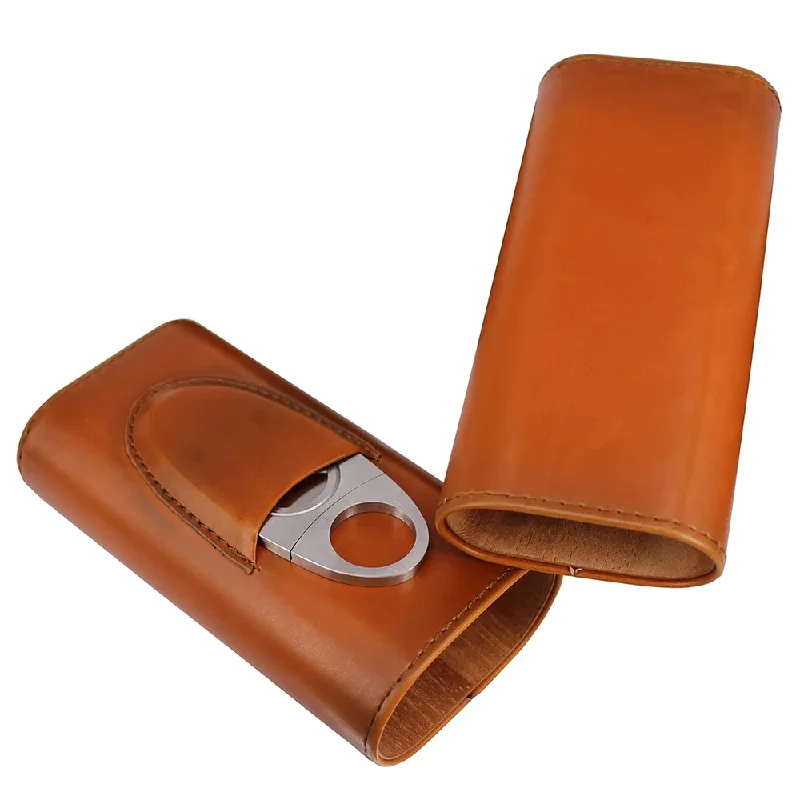 Кожаный чехол на три пальца с  – обзор и цена Premium Cigar Case