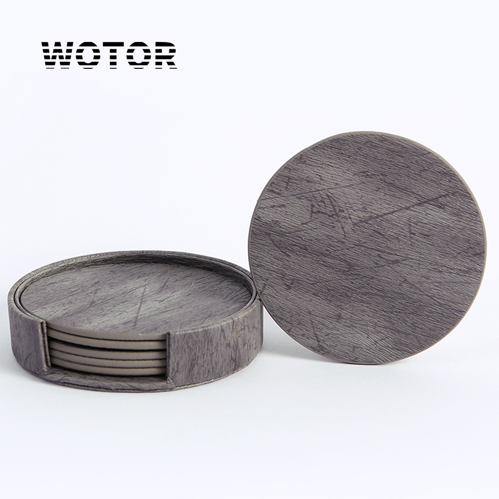 WOTOR 6 шт./лот круг деревянна – обзор и цена Marble Coaster Set