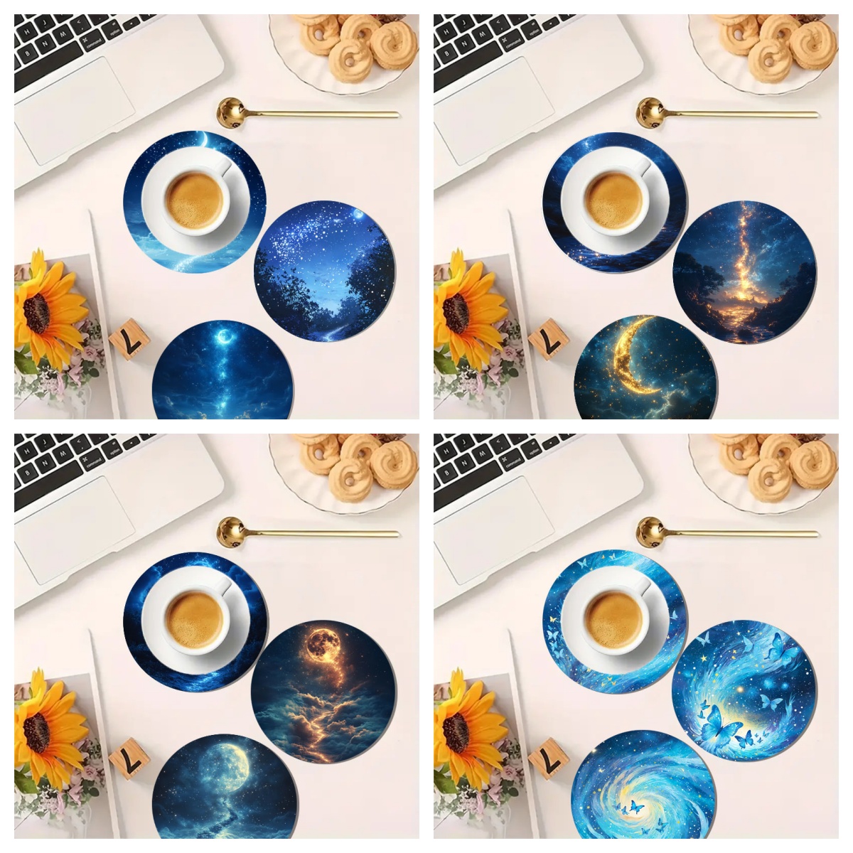 Набор из 4 разноцветных подста – обзор и цена Marble Coaster Set