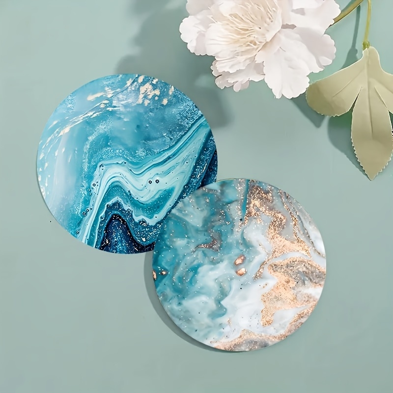 Набор из 6 круглых деревянных  – обзор и цена Marble Coaster Set